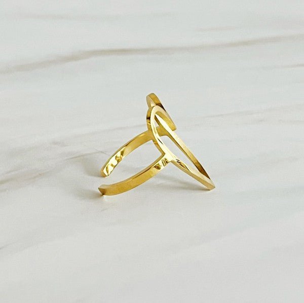 18K Gold Plated Open Heart Ring from Rings collection you can buy now from Fashion And Icon online shop