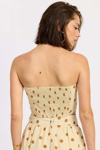 styling close-up Lola tie front bandana crop top with accessories