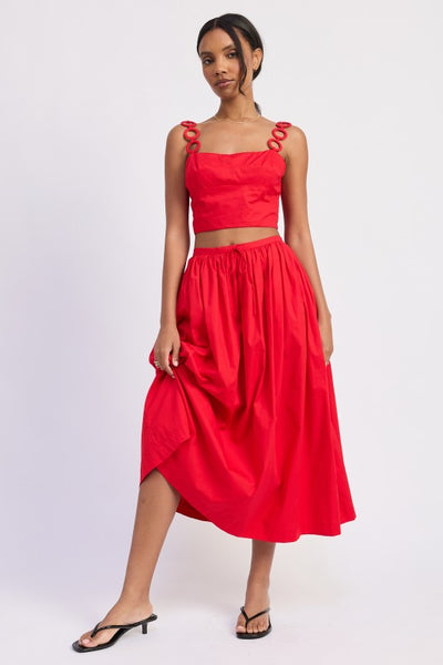 Marisol Full Shirred Midi Skirt