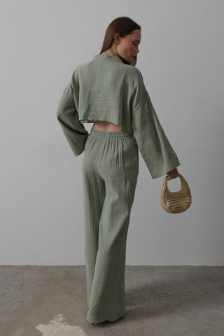 solid (likely) Boho Pants and Top Set — styled look