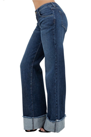 Quinn Cuffed Wide Leg Jeans