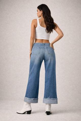 Close detail pink croc panels silver stud border wide leg jeans GJG Denim LA