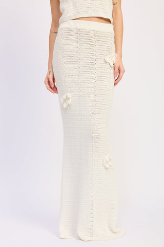 Liora 3d Flower Applique Maxi Skirt