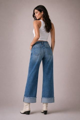 Close detail faceted gem studs denim jeans GJG LA crystal embellishment multi-angle