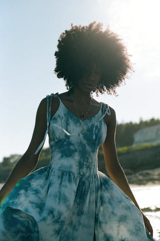 floral Plie Floral Cotton Midi Wrap Dress — full length view