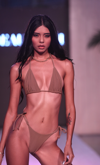 solid (likely) Victoria Corduroy Cheeky Bikini Bottoms — front view