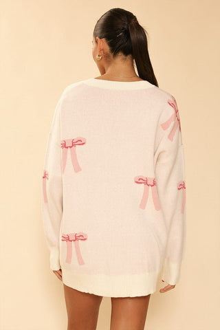 All Over Bow Knit Cardigan from Knit Cardigan collection you can buy now from Fashion And Icon online shop