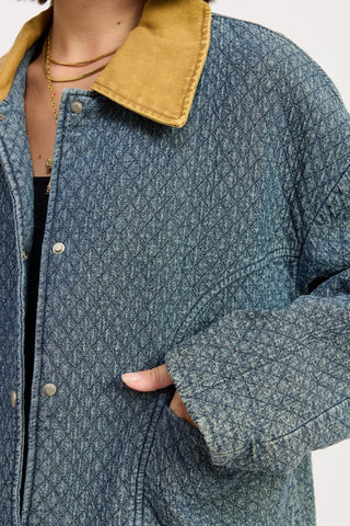 Brooklyn Quilted Contrast Collar Jacket from Denim Jackets collection you can buy now from Fashion And Icon online shop