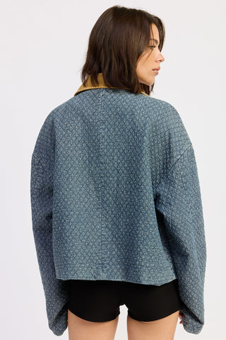 Brooklyn Quilted Contrast Collar Jacket from Denim Jackets collection you can buy now from Fashion And Icon online shop