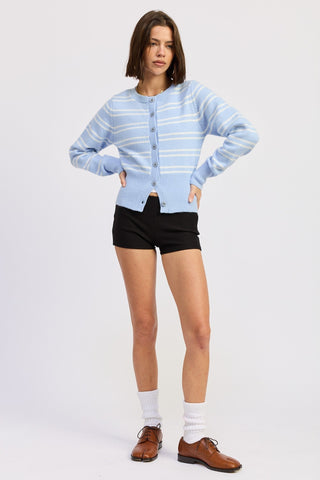 Button Down Striped Long Sleeve Cardigan from Button - Up Cardigan collection you can buy now from Fashion And Icon online shop