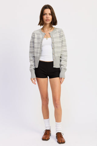 Button Down Striped Long Sleeve Cardigan from Button - Up Cardigan collection you can buy now from Fashion And Icon online shop