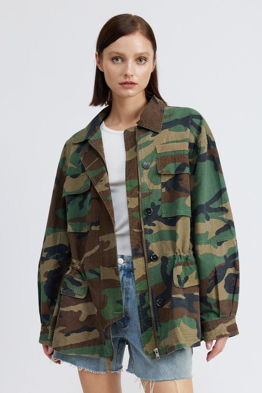 Camo Oversized Jacket from Jackets collection you can buy now from Fashion And Icon online shop