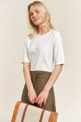 Casual Flowy Midi Dress with Short Sleeves from Midi Dresses collection you can buy now from Fashion And Icon online shop