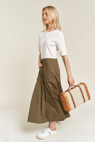 Casual Flowy Midi Dress with Short Sleeves from Midi Dresses collection you can buy now from Fashion And Icon online shop