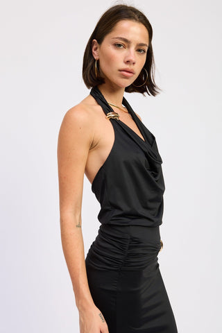 Coco Cowl Neck Halter Top from Halter Top collection you can buy now from Fashion And Icon online shop