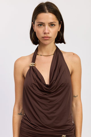 Coco Cowl Neck Halter Top from Halter Top collection you can buy now from Fashion And Icon online shop
