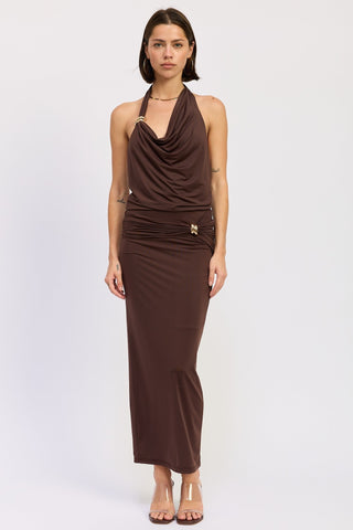 Coco Ruched Maxi Knit Skirt from A - Line Maxi Skirt collection you can buy now from Fashion And Icon online shop