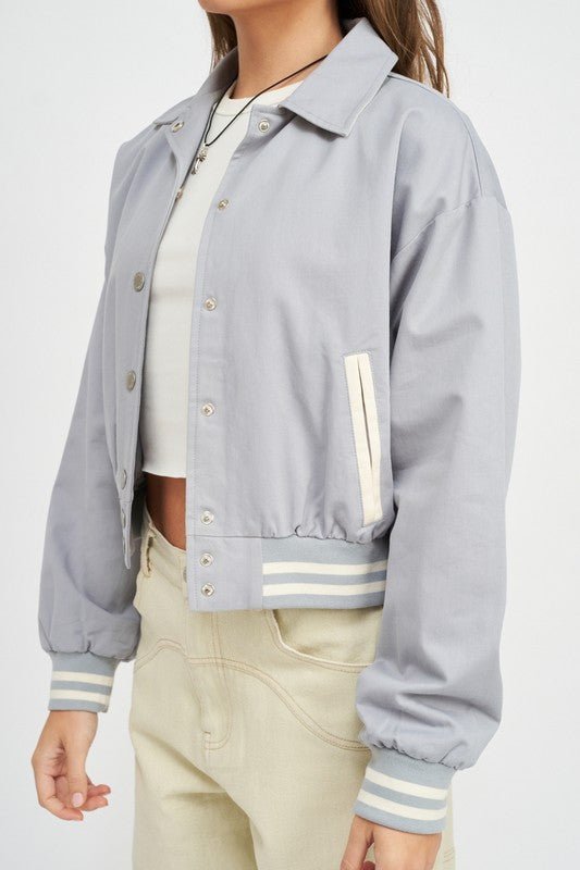 Collared Bomber Jacket from Bomber Jacket collection you can buy now from Fashion And Icon online shop