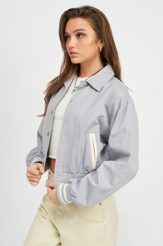 Collared Bomber Jacket from Bomber Jacket collection you can buy now from Fashion And Icon online shop