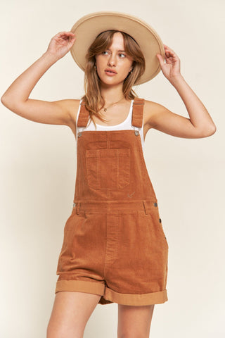 Corduroy Shorts Overalls with Adjustable Straps from Jumpsuits / Rompers collection you can buy now from Fashion And Icon online shop
