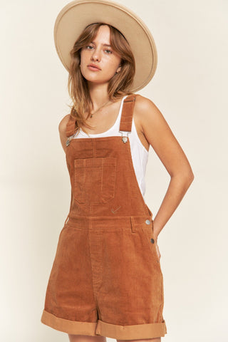 Corduroy Shorts Overalls with Adjustable Straps from Jumpsuits / Rompers collection you can buy now from Fashion And Icon online shop