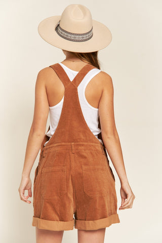Corduroy Shorts Overalls with Adjustable Straps from Jumpsuits / Rompers collection you can buy now from Fashion And Icon online shop