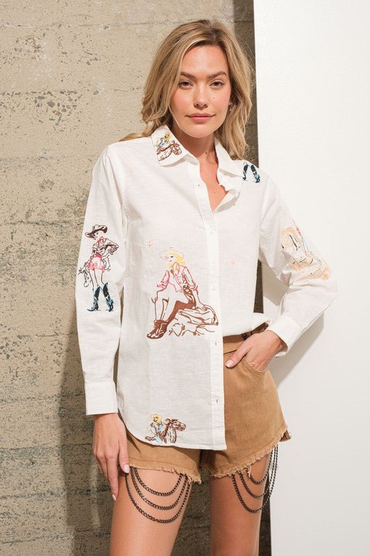 Cowgirl Button Down Shirt from Shirts collection you can buy now from Fashion And Icon online shop