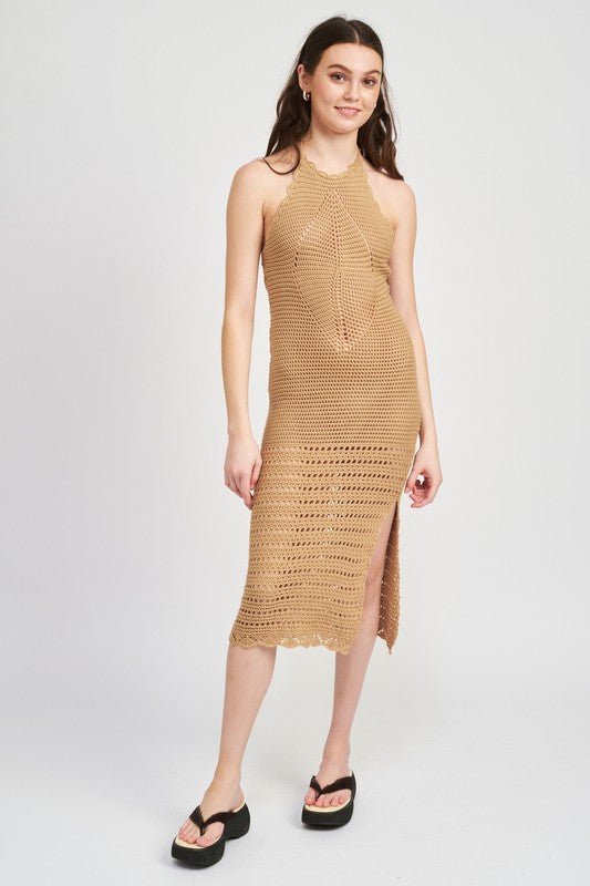 Crochet Halter Dress from Midi Dresses collection you can buy now from Fashion And Icon online shop