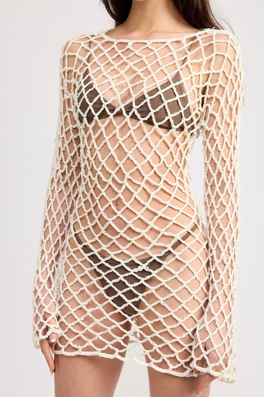 Crochet Swim Cover Up Dress from Mini Dresses collection you can buy now from Fashion And Icon online shop