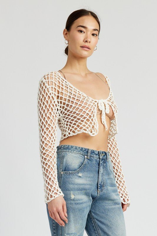 Crochet Tie-Front Top from Crop Tops collection you can buy now from Fashion And Icon online shop