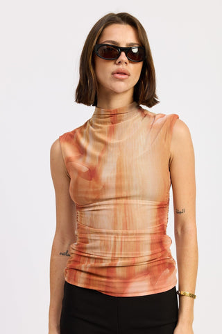 Elsa Mock Neck Mesh Top from Sleeveless Top collection you can buy now from Fashion And Icon online shop