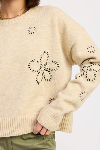 Embroidered Floral Crew Neck Sweater from Crew Neck Sweater collection you can buy now from Fashion And Icon online shop