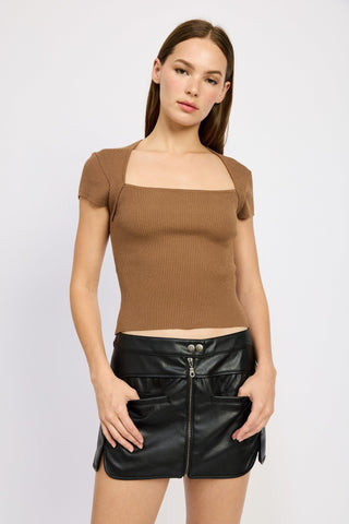 Faux Leather Mini Skirt with Front Zipper from Mini Skirts collection you can buy now from Fashion And Icon online shop