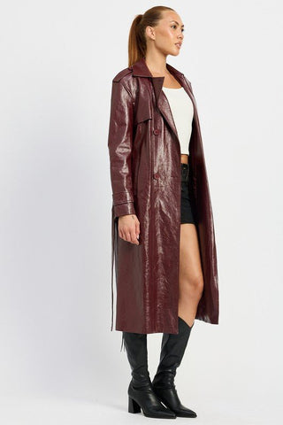 Faux Leather Trench Coat from Trench Coats collection you can buy now from Fashion And Icon online shop