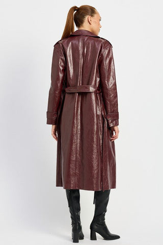 Faux Leather Trench Coat from Trench Coats collection you can buy now from Fashion And Icon online shop