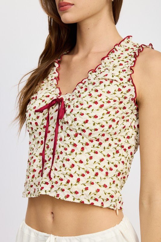 Floral Ruched Top from Crop Tops collection you can buy now from Fashion And Icon online shop