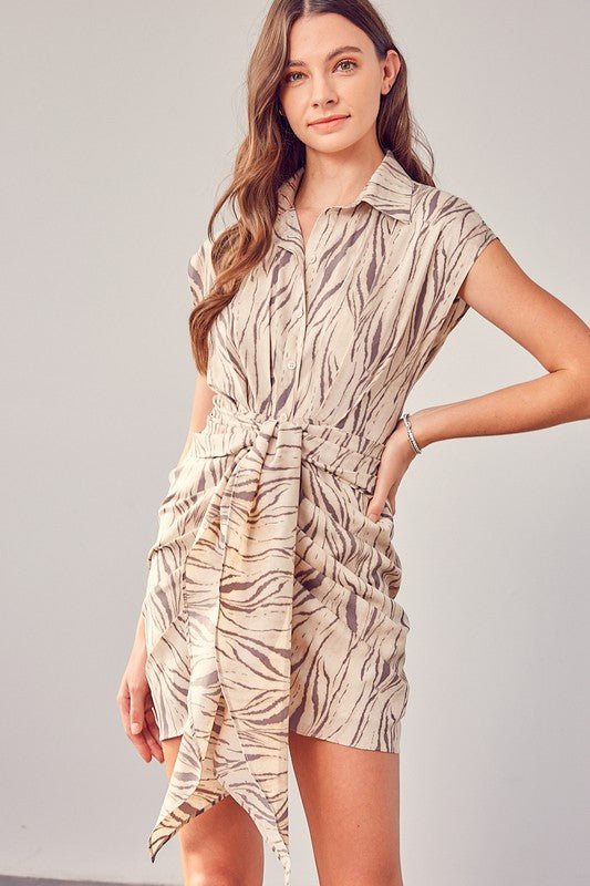 Front Tie Shirt Dress from Mini Dress collection you can buy now from Fashion And Icon online shop