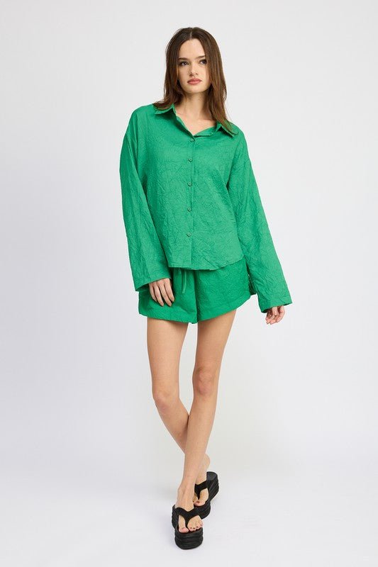 Green Oversized Button Down Shirt from Shirts collection you can buy now from Fashion And Icon online shop