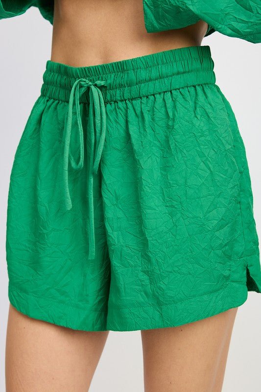 Green Pull On Shorts from Shorts collection you can buy now from Fashion And Icon online shop