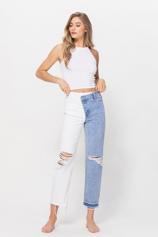 High Rise Crop Straight Jeans from Straight Jean collection you can buy now from Fashion And Icon online shop