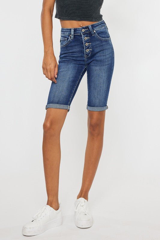 High Rise Denim Bermuda Shorts from Denim Shorts collection you can buy now from Fashion And Icon online shop
