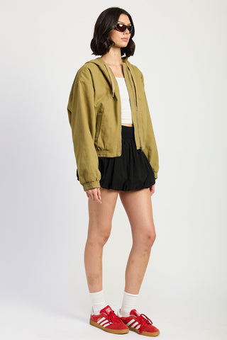 Hooded Denim Bomber Jacket from Denim Jackets collection you can buy now from Fashion And Icon online shop