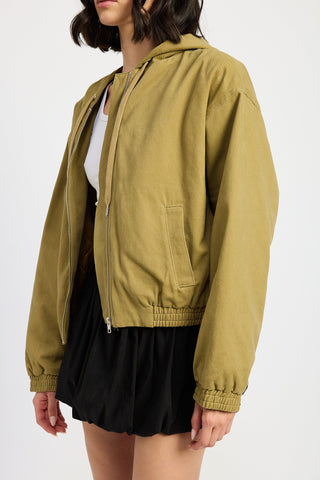 Hooded Denim Bomber Jacket from Denim Jackets collection you can buy now from Fashion And Icon online shop