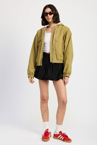 Hooded Denim Bomber Jacket from Denim Jackets collection you can buy now from Fashion And Icon online shop