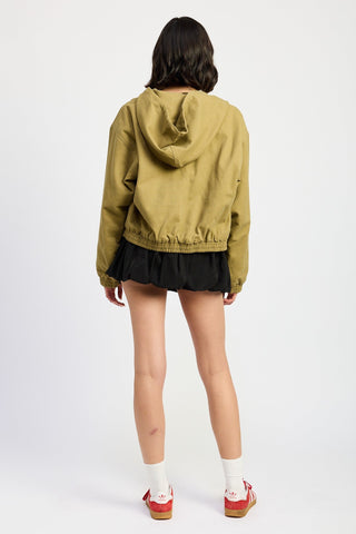 Hooded Denim Bomber Jacket from Denim Jackets collection you can buy now from Fashion And Icon online shop