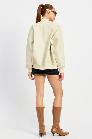 Leather Bomber Jacket from Faux Leather Jacket collection you can buy now from Fashion And Icon online shop