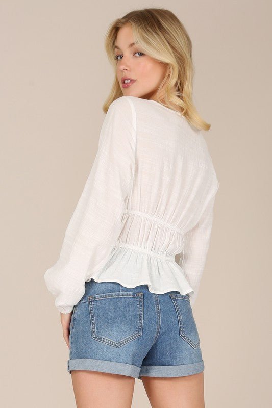 Long Sleeve Sheer Blouse from Blouses collection you can buy now from Fashion And Icon online shop