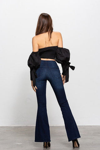 Mid - Rise Banded Waist Flare Jeans from Flare Jeans collection you can buy now from Fashion And Icon online shop
