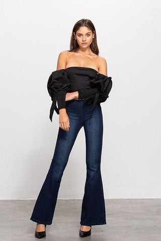 Mid - Rise Banded Waist Flare Jeans from Flare Jeans collection you can buy now from Fashion And Icon online shop