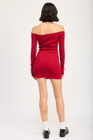 Off Shoulder Bodycon Dress from Mini Dresses collection you can buy now from Fashion And Icon online shop
